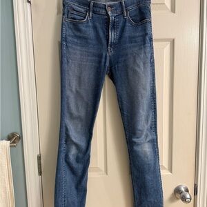 MOTHER Mid Rise Dazzler Ankle Fray Jeans